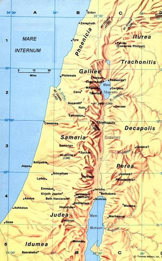 Risultati immagini per Carte geografiche della Palestina al tempo di Gesù