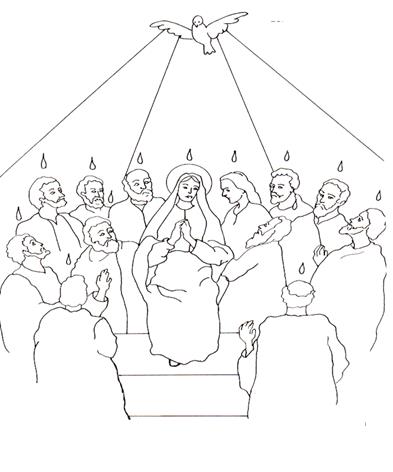 Risultati immagini per La discesa dello Spirito Santo da disegnare